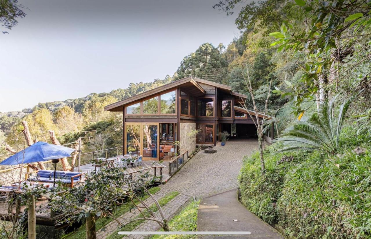 הוילה Campos do Jordão Casa De Vidro Com Vista Mantiqueira - Com Cafe E Staff מראה חיצוני תמונה