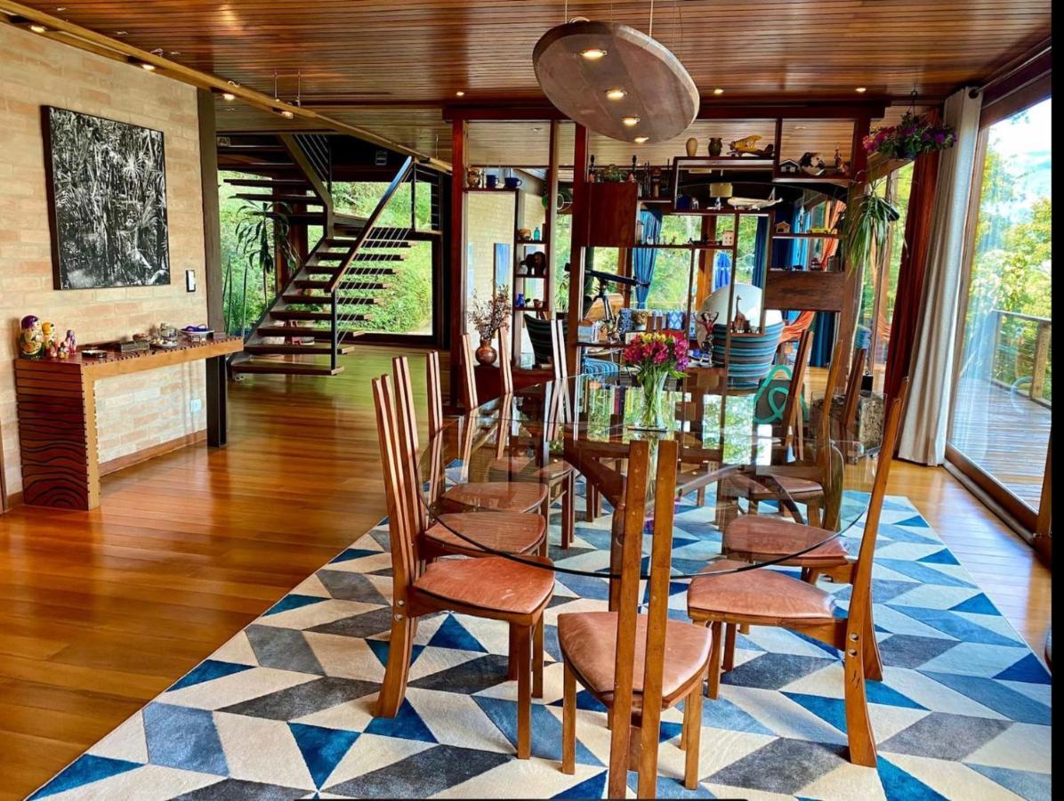 הוילה Campos do Jordão Casa De Vidro Com Vista Mantiqueira - Com Cafe E Staff מראה חיצוני תמונה